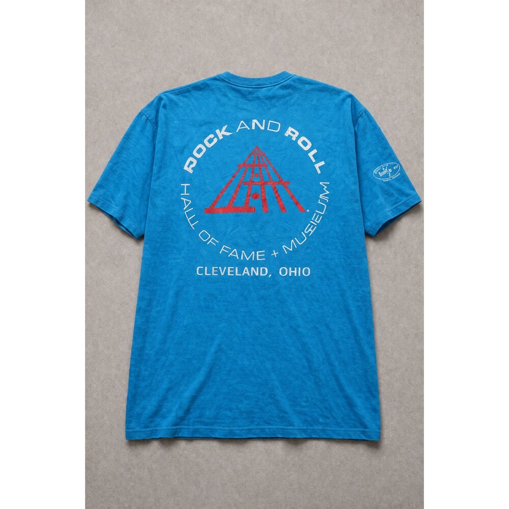 1995 ROCK HALL OF FAME TEE VINTAGE USA L DOUBLE SIDED
